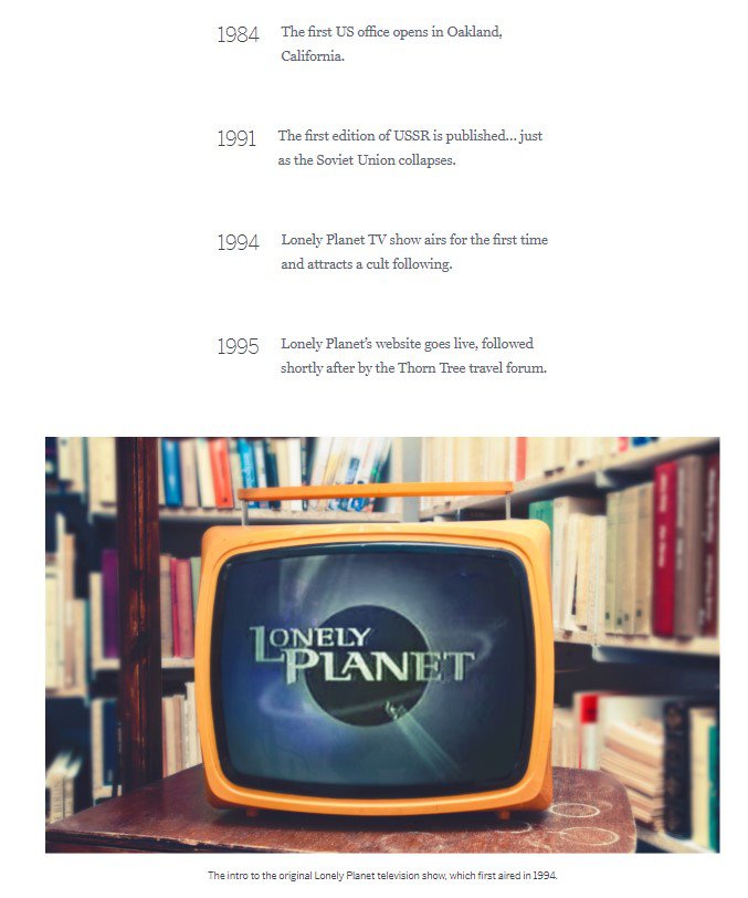 lonely planet timeline a TV