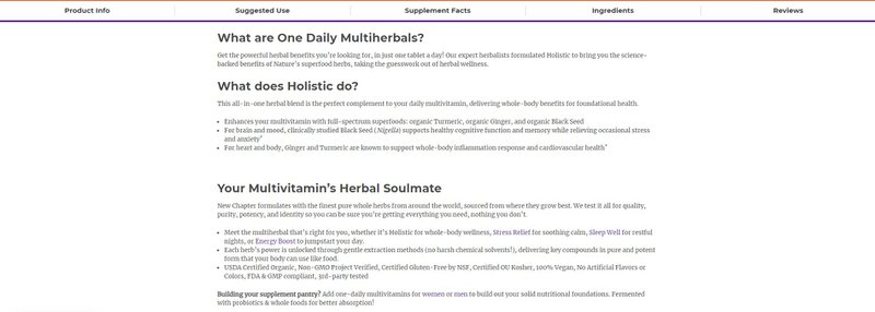 product description of multivitamin
